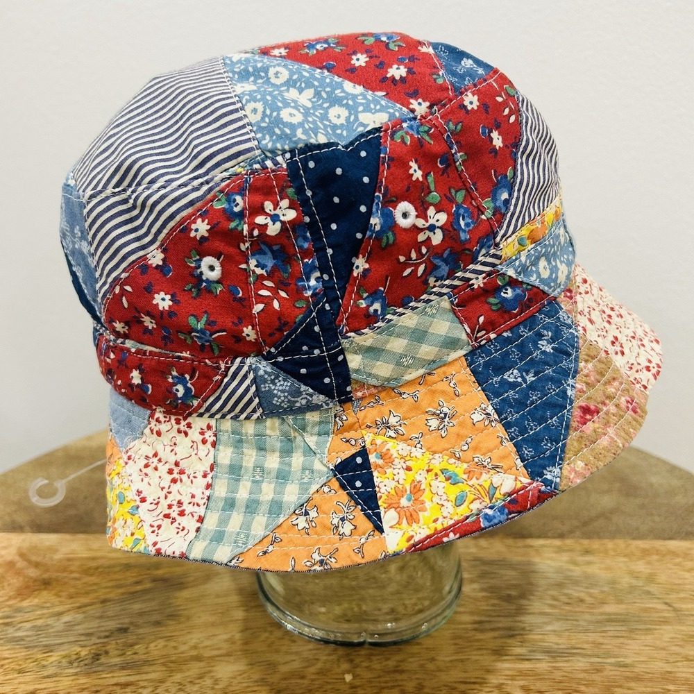Polo Ralph Lauren Cotton Twill Vintage Inspired Patchwork Bucket Hat NWT S/M - Picture 4 of 7